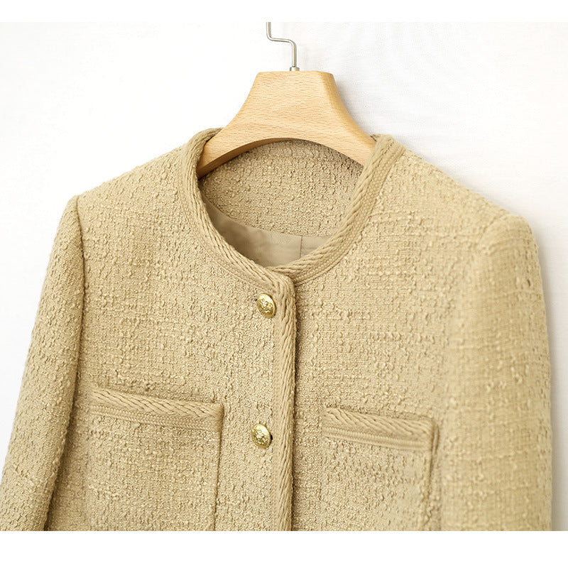 Milk Tea Memory Winter High-grade Wool Simple And Short Coat
