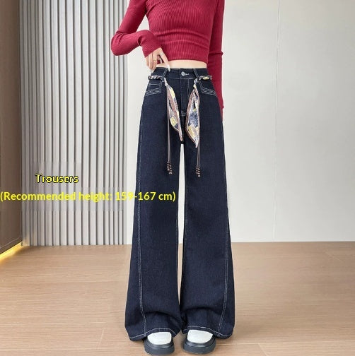AutumnWinter Black Gold And Blue Flared High-Waist Jeans