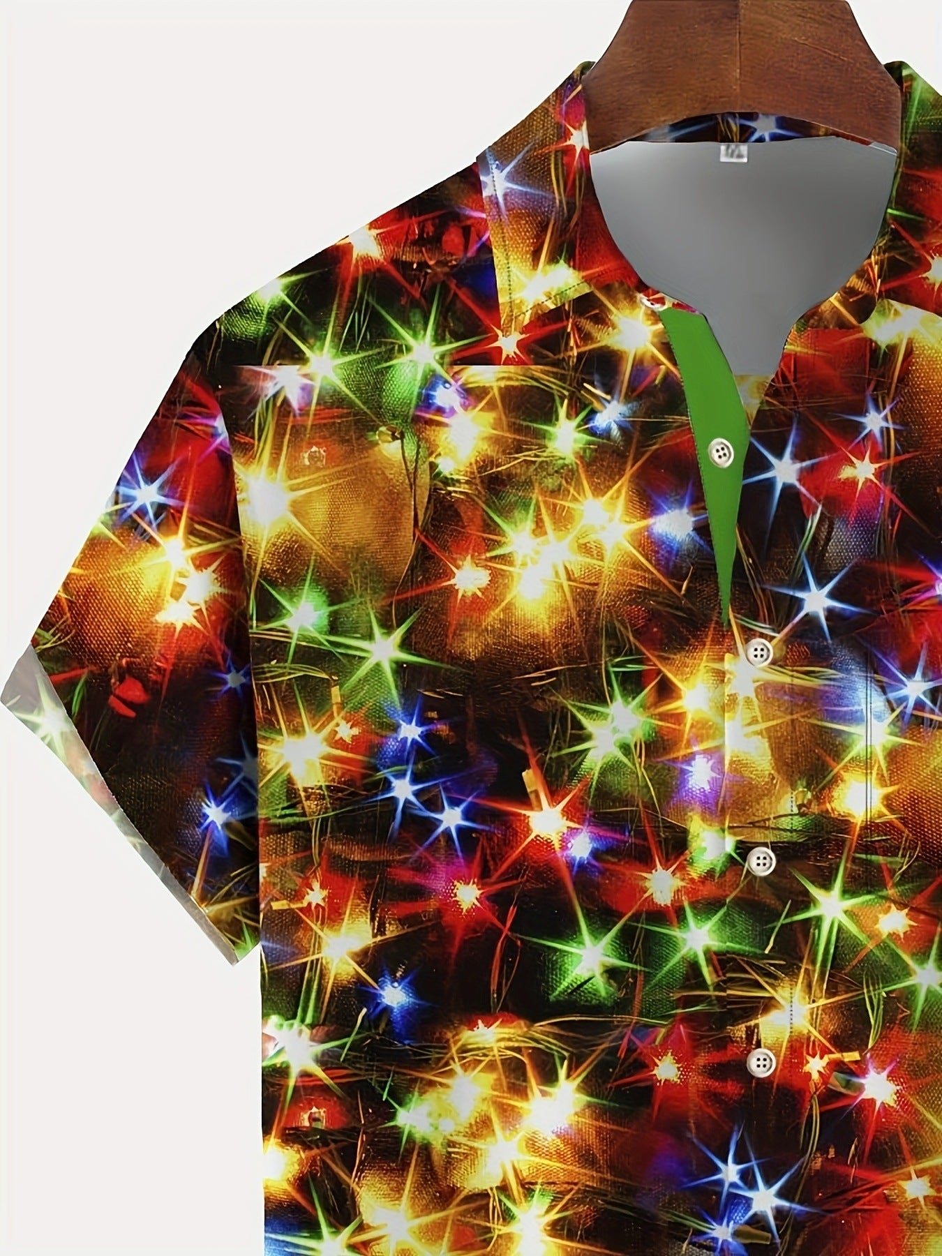 Digital Printing Men's Plus Size Button Pocket Short Sleeve Shirt