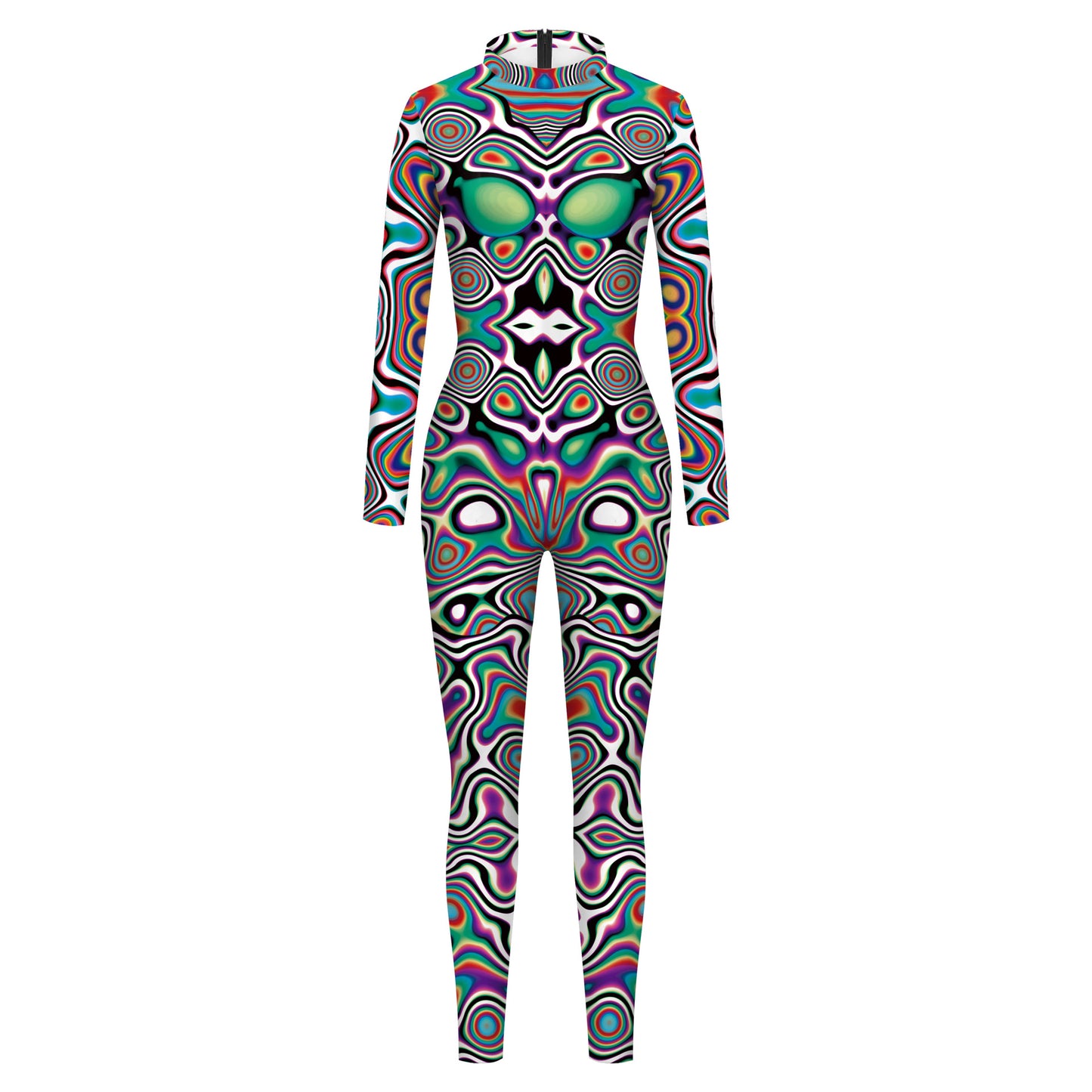 Digital Print Performance Suit Graffiti Wave Role Play One-piece