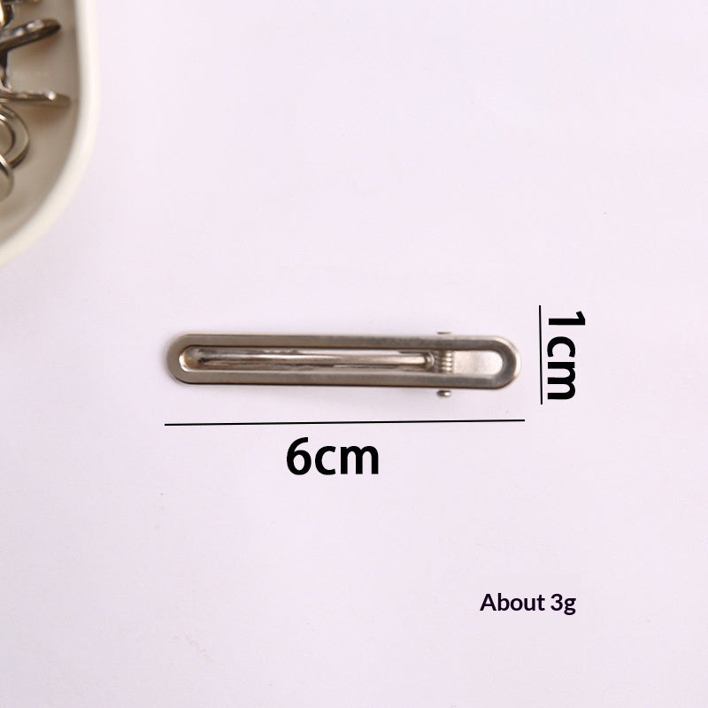 Simple Metal Silver Hair Clip Side-style