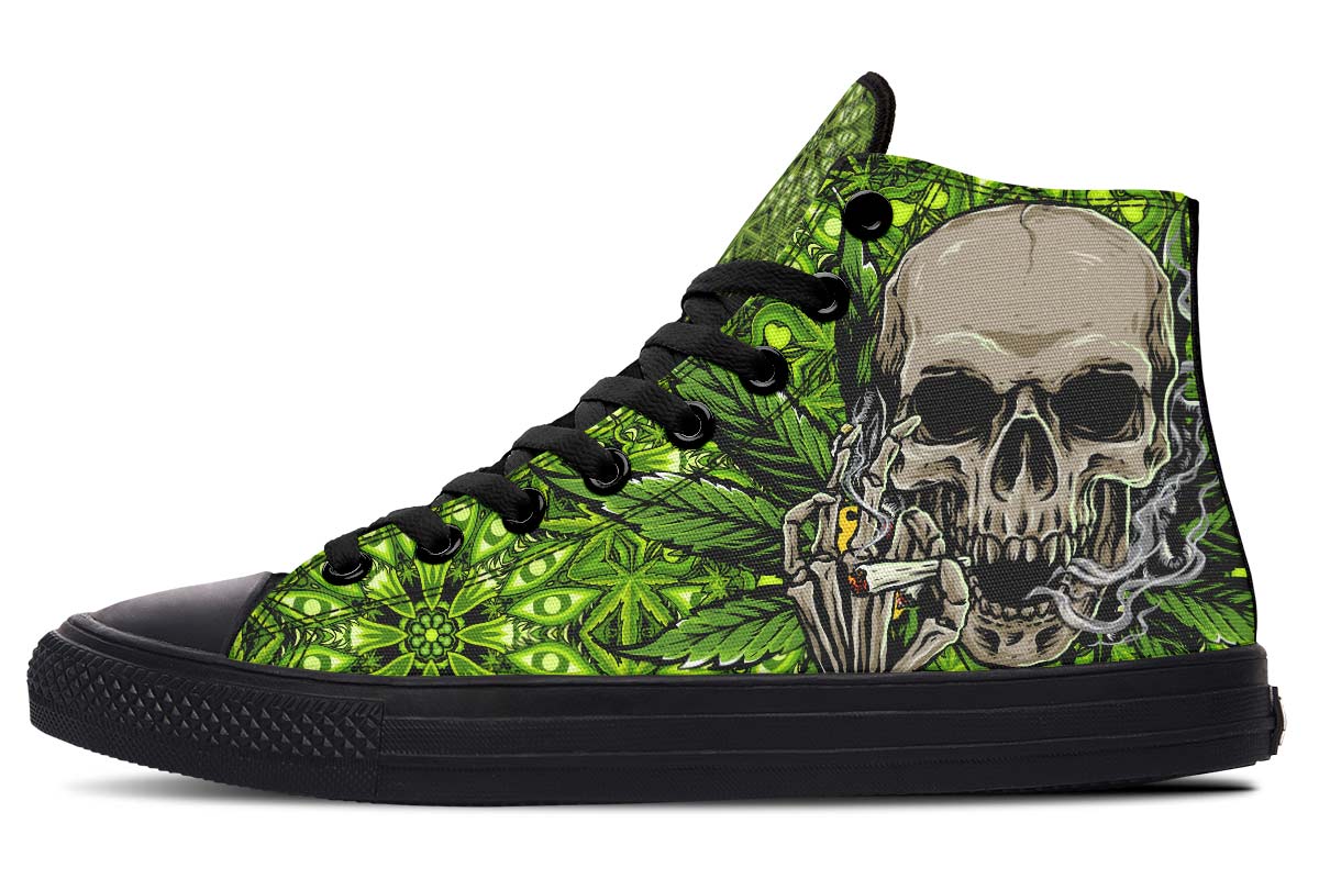 Men's And Women's Fashion Color Printing High-top Canvas Shoes