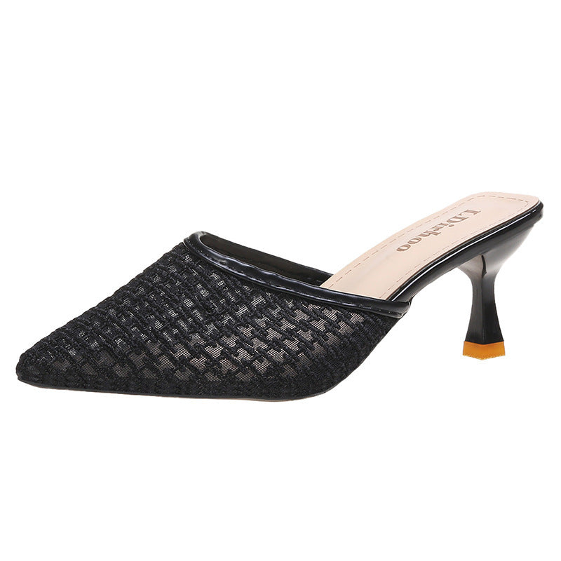 Fashion Vintage Ladies Mesh High Heel Sandals
