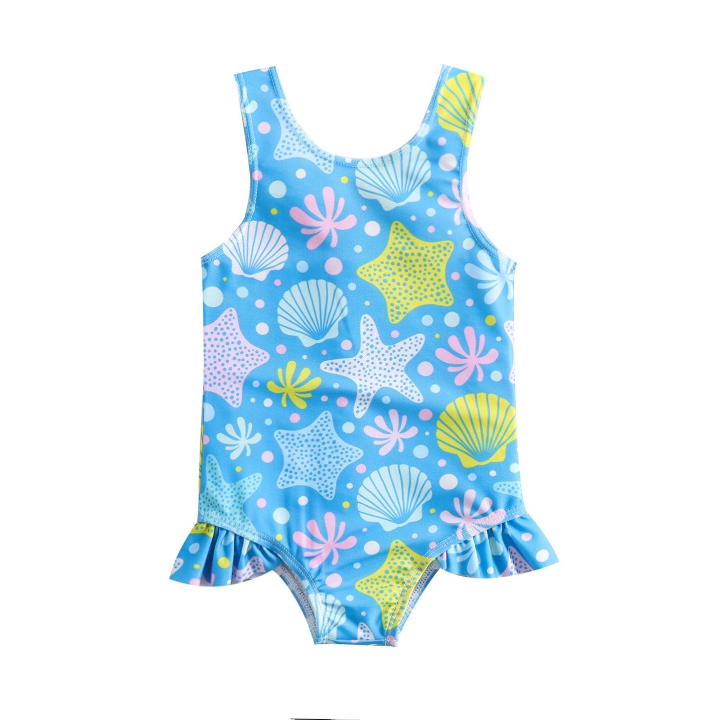 Women's Shell-printed One-piece Swimsuit For Hot Springs And Beaches