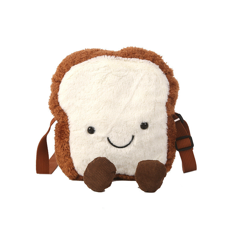 Toast Bread Plush Funny And Cute Messenger Bag