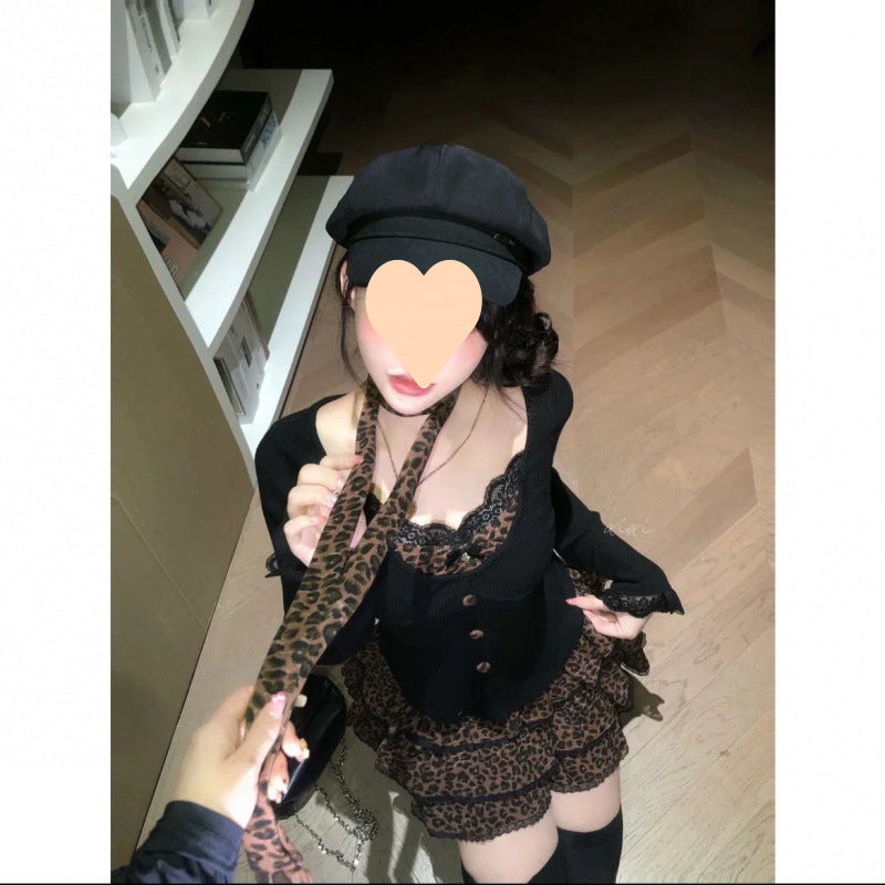 Top Pattern Skirt Two-piece Suit Pure Hot Girl Suit For Women