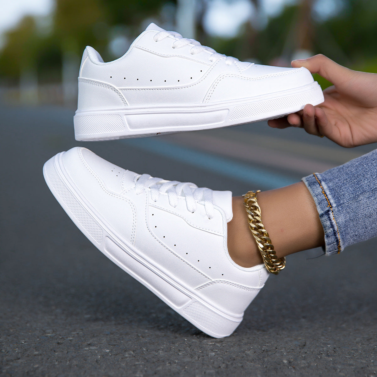 Breathable White Korean Casual Sneaker Breathable