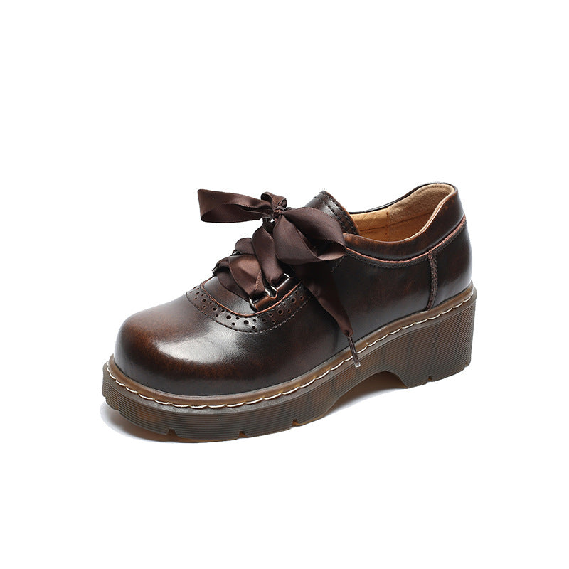 Platform Leather Women's Jk Uniform Shoes