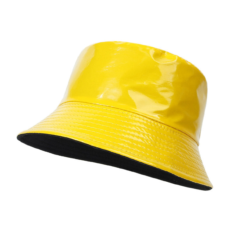 Outdoor Leisure All-match PU Leather Fisherman Hat