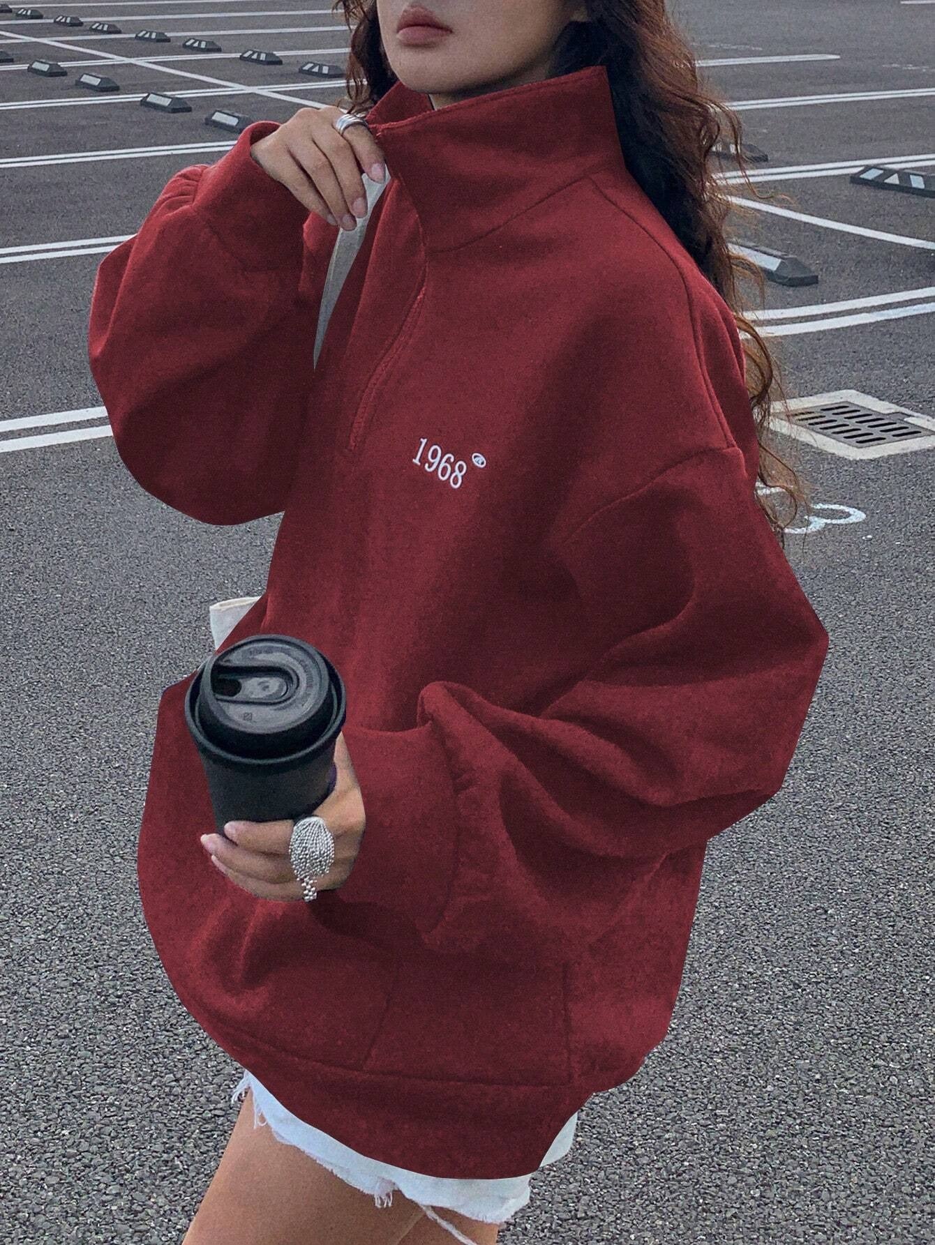 Women's Loose Wool Sports Sweater With A Collar