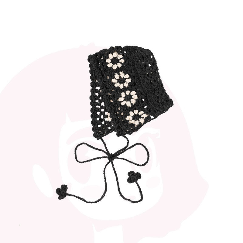 Cute Sweet Crochet Breathable Trend Contrast Hair Band Female