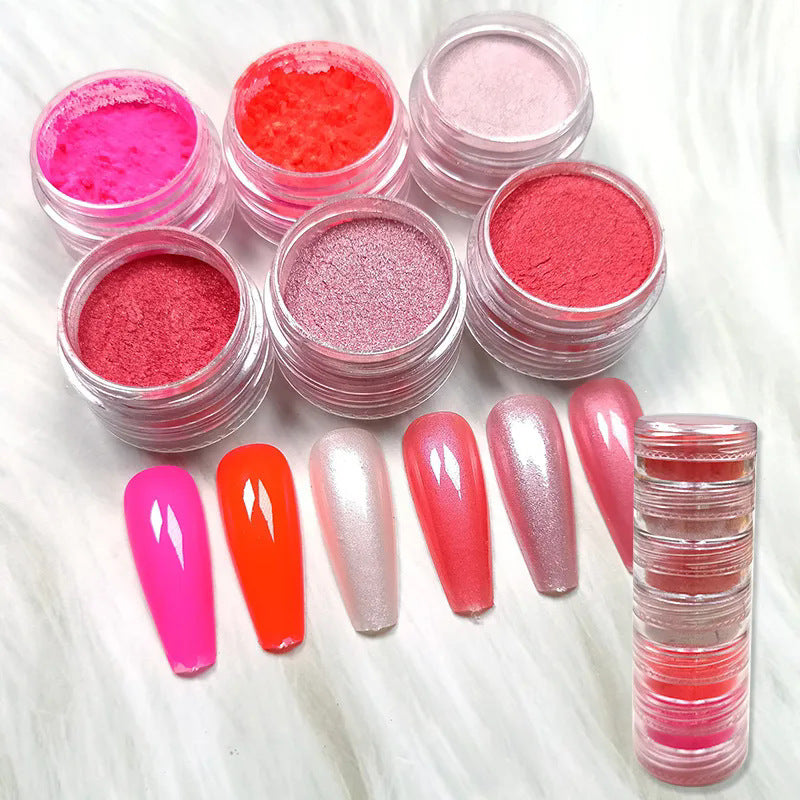 6-color Siamese Pearl Powder Glitter Fluorescent Powder Crystal Glue Silicone Mold