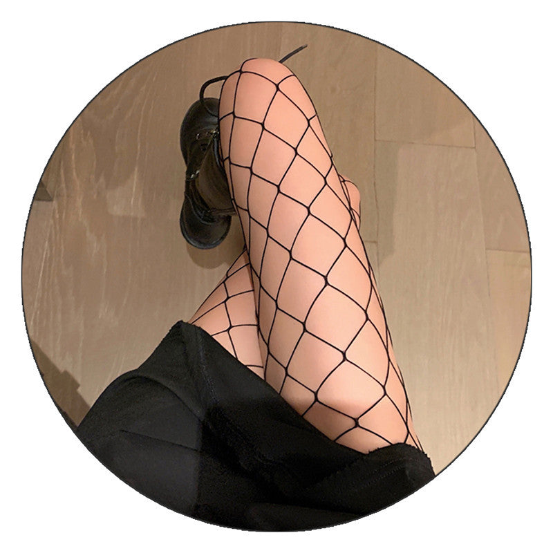 Black And White Fishnet Stockings Hollow Harajuku Hot Girl Sweet And Cool
