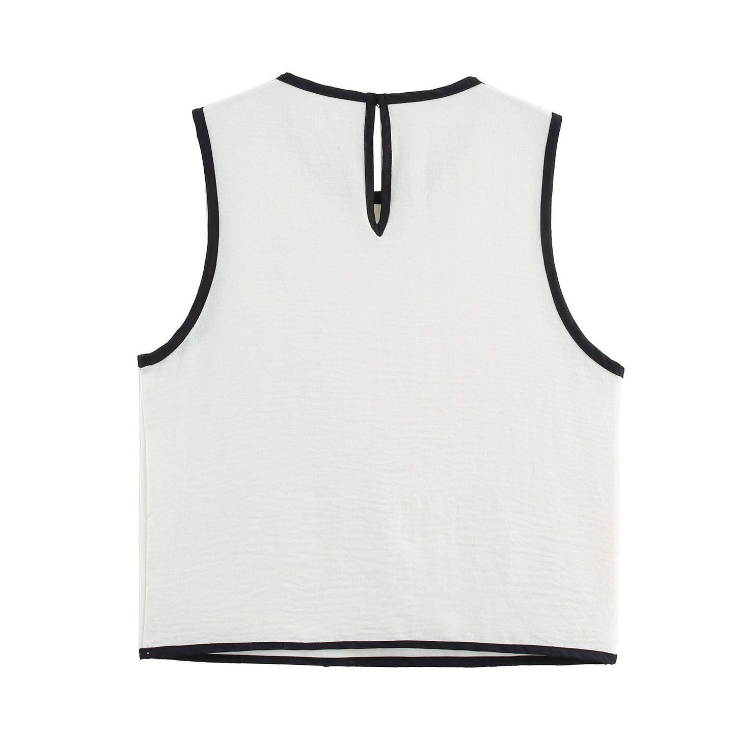 Summer Contrast Color Crepe Vest Top