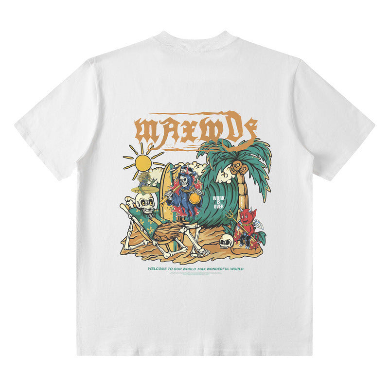 Hip Hop Distressed Summer Loose Crewneck Top