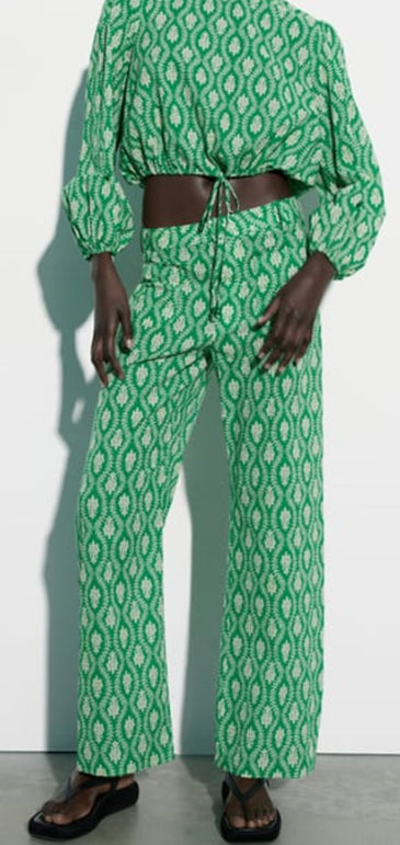 Women's Printing Coat Trousers Suit