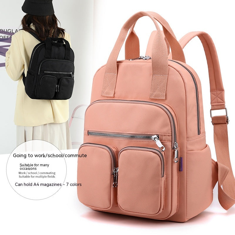 Women's Fashion Large Capacity Multi-pocket Nylon Cloth Backpack