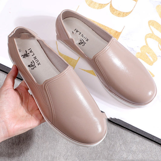 Spring And Autumn Low-top Slip-on Women's Rain Boots Solid Color Fashion Waterproof