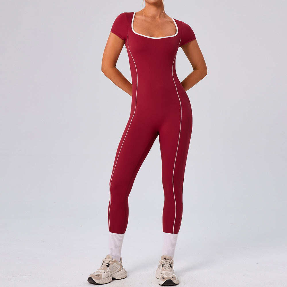 Womens Slim-fit Hollowout Jumpsuit Yoga Wear