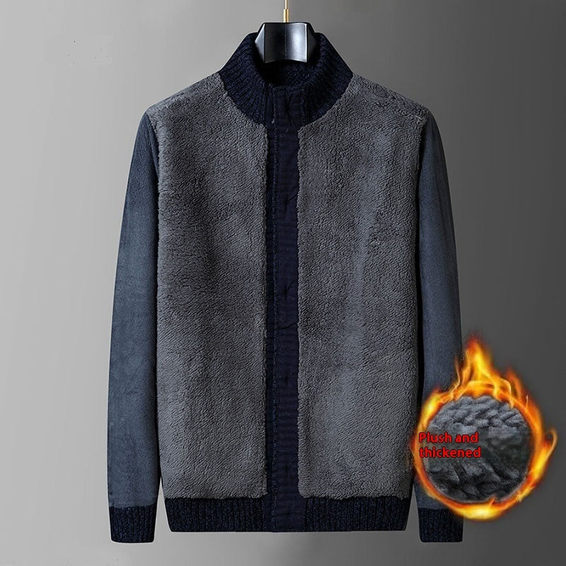 Fashion Men Thick Thread Sweater Cardigan Coat