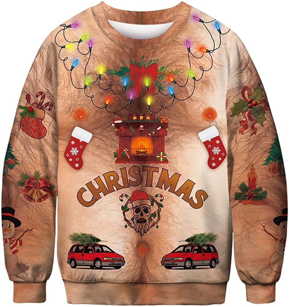 Halloween Digitalprintet Rundhalset Sweater Til Mænd Og Kvinder