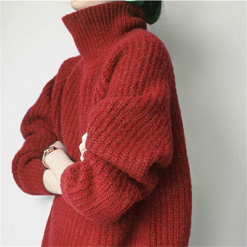 Loose And Idle All-matching Fashion Casual Turtleneck Sweater For Women