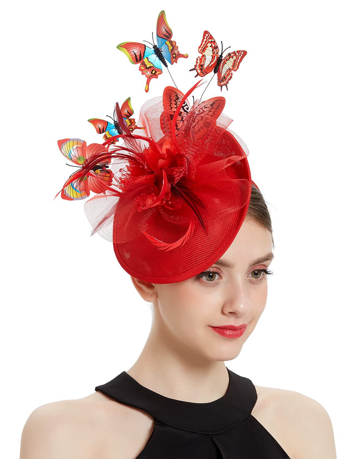 Tea Party Hat Three-dimensional Colorful Butterfly Charm