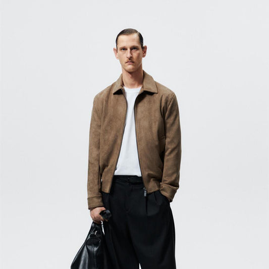 Men's Suede Lapel Jacket