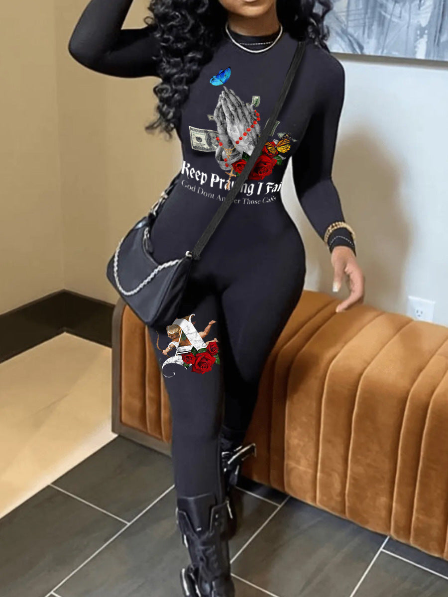 Women's Fashion Women's Wear Long-sleeved Jumpsuit