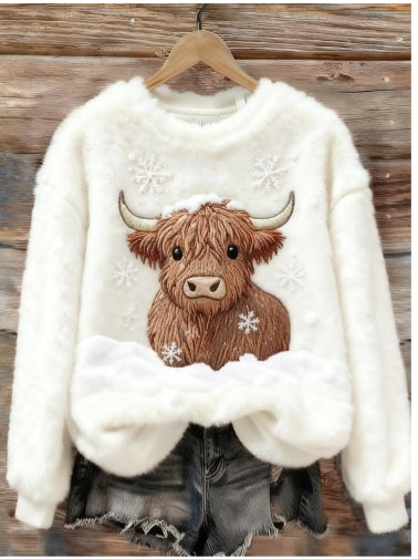 Sød sweatshirt med snemandsdesign
