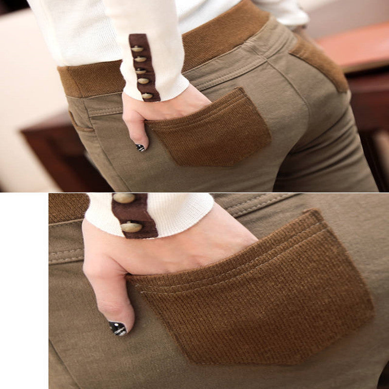Women's plush thick threaded high waist leggings