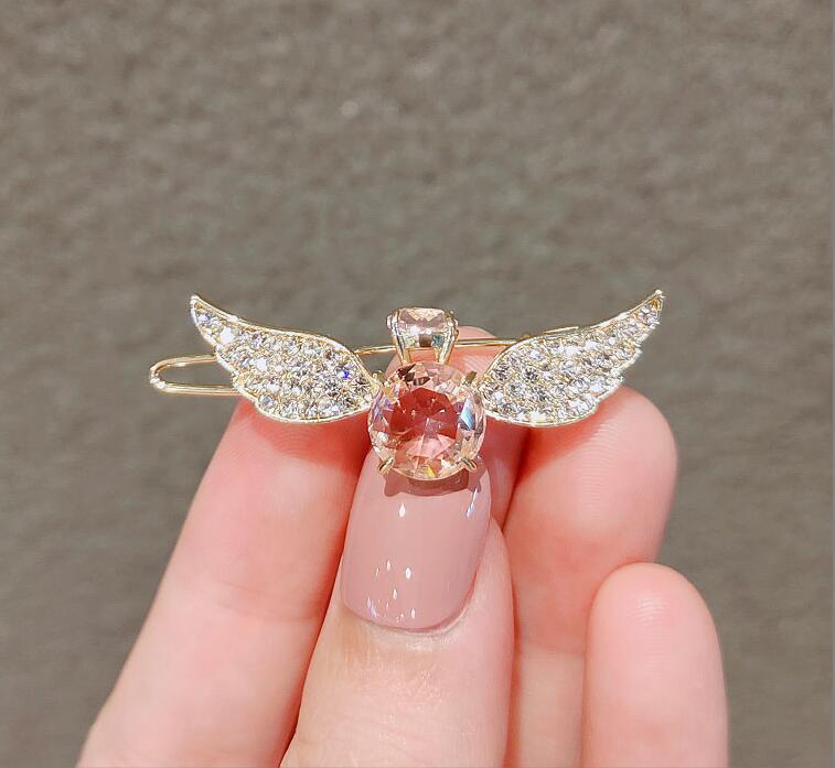 Korean girl with angel wings imitation crystal hairpin