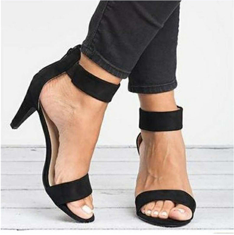 Flat Bottom 36-42  Toe Buckle Casual Sandals Women