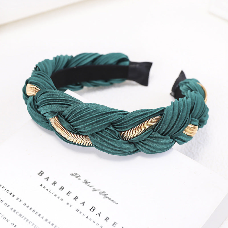 European And American Twist Braid Metal Chain Headband