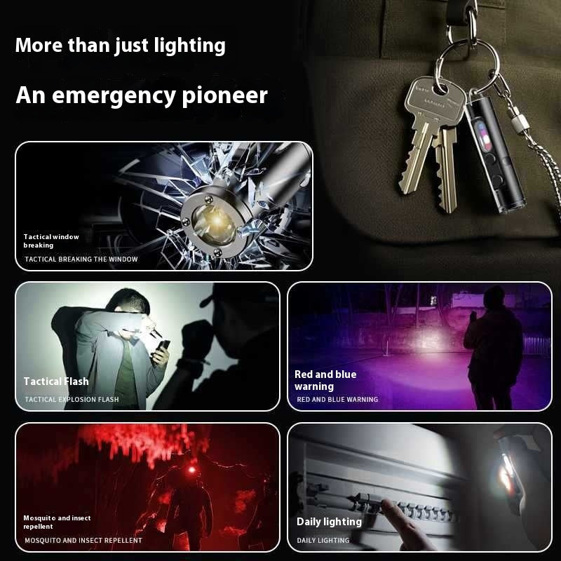 Keychain Flashlight Car Small Portable Strong Light Magnetic Suction