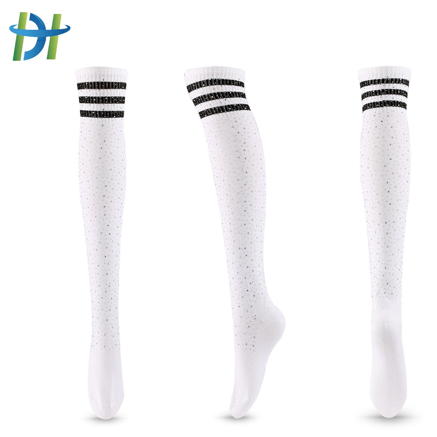 Diamond Stocking Women's Striped High Cotton Socks