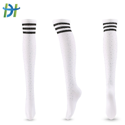Diamond Stocking Women's Striped High Cotton Socks