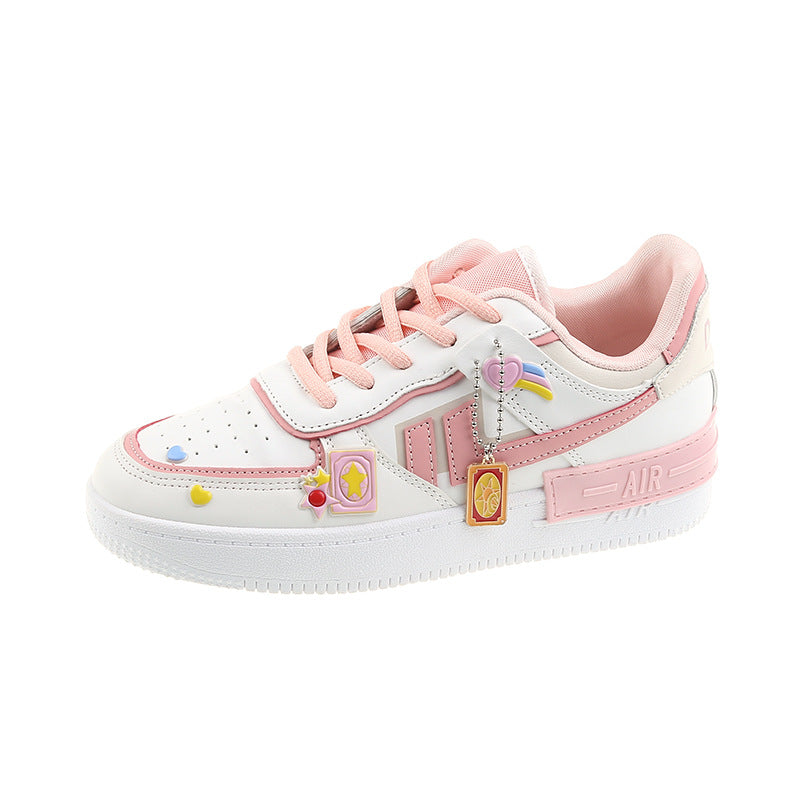 Summer Women's Fashion New Cute Thick Bottom Polka Dot White Shoes