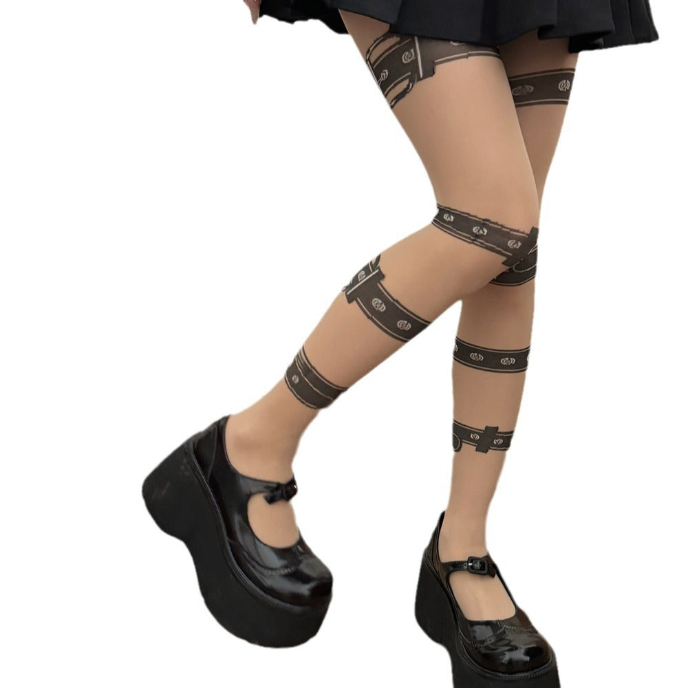 New Personalized Hot Girl Stockings Leg Ring Jacquard Slimming