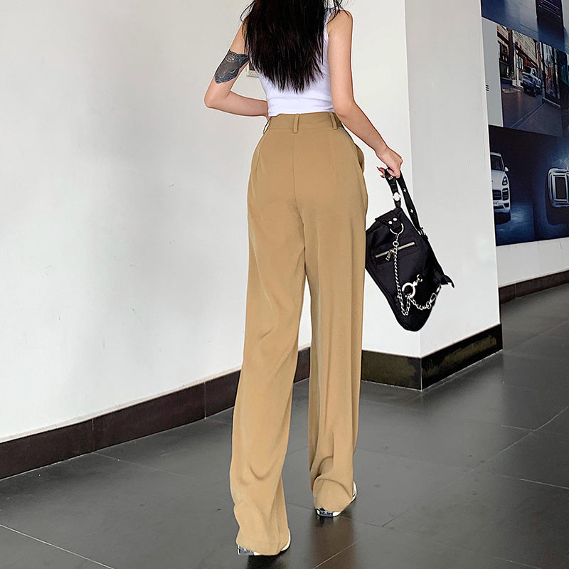 Women's Retro High Waist Slim Loose Casual Pants