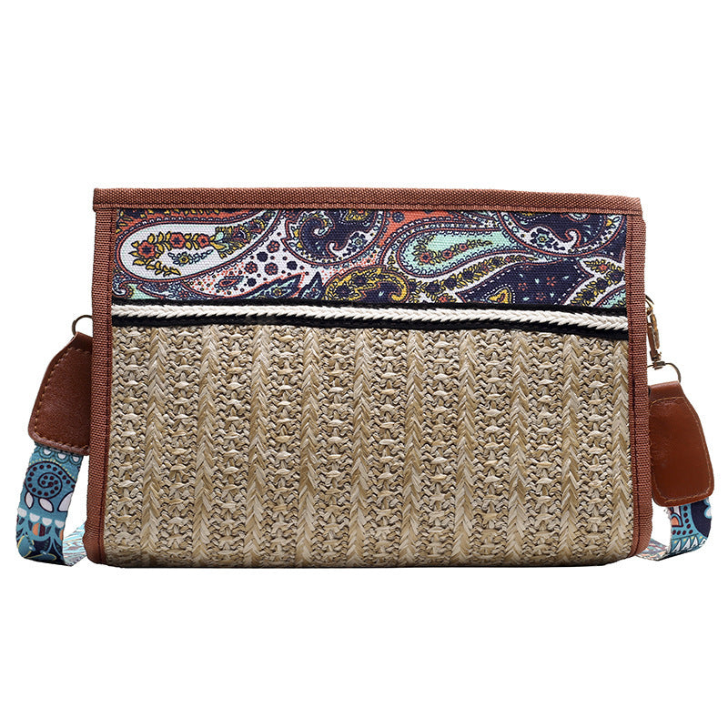 Colorful shoulder bag individual straw bag
