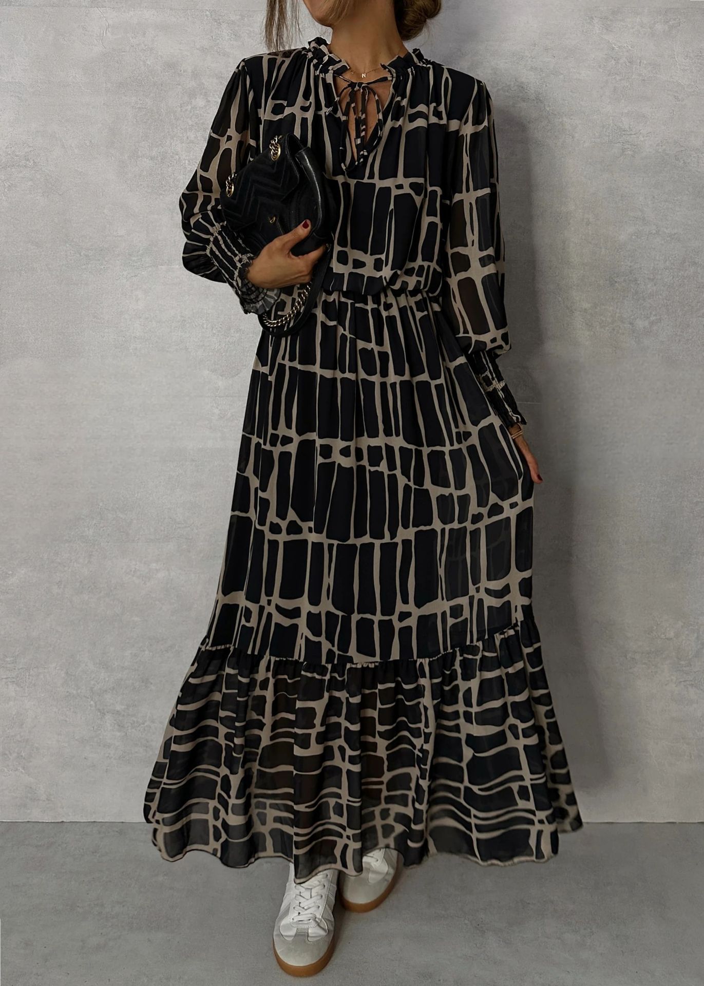 Autumn Long Sleeve Printed Dress