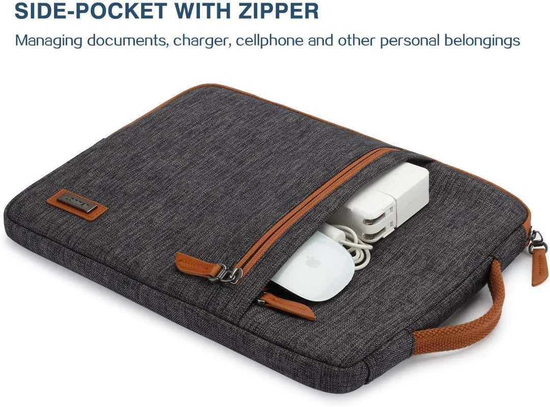 10.1 Inch Laptop Sleeve Case Water-Resistant Tablet Protective Carrying Handle Bag for 10.5" Ipad Pro/9.7" Ipad Air 2/10" Surface Go/Samsung Galaxy Tab S2 S3 S4/10.1"Lenovo Yoga Tab 3,Dark Grey