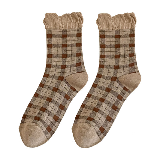 Cute Lace Rhombus Preppy Stockings