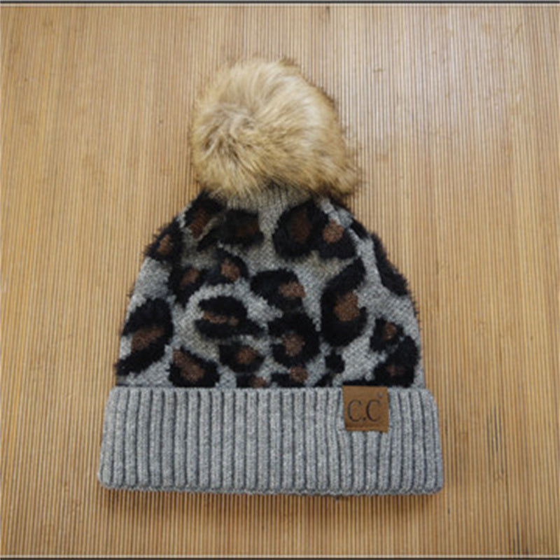 Women's Flanging Wool Ball Pile Woolen Hat