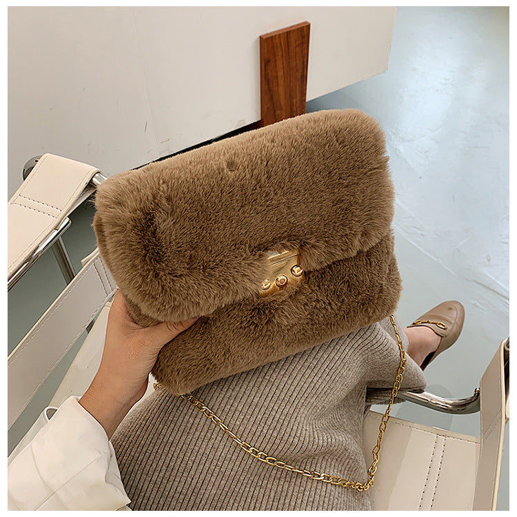 Women's Fashion Plush One-shoulder Crossbody Bag