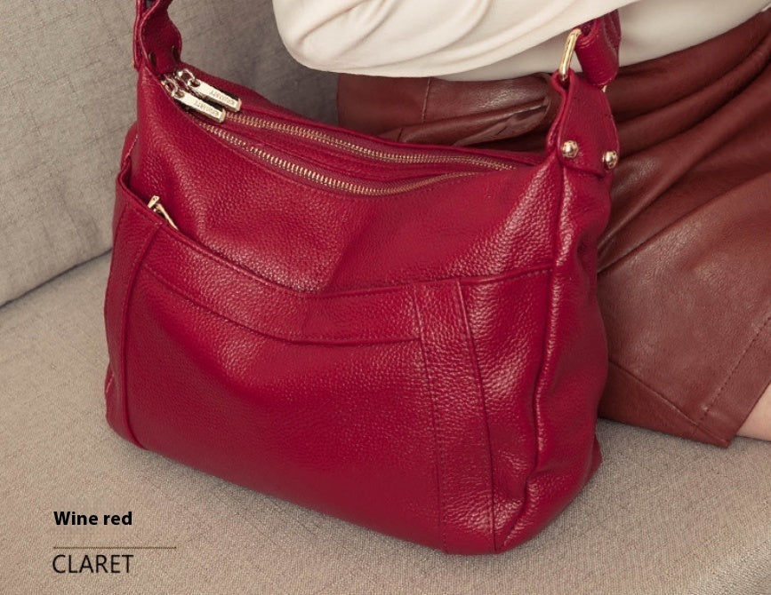 First Layer Cowhide Mother Bag Large Capacity Shoulder Bag