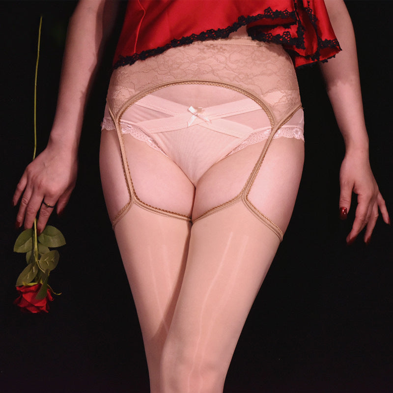Women's Lace Suspender See Through Jumpsuit Crotch Free