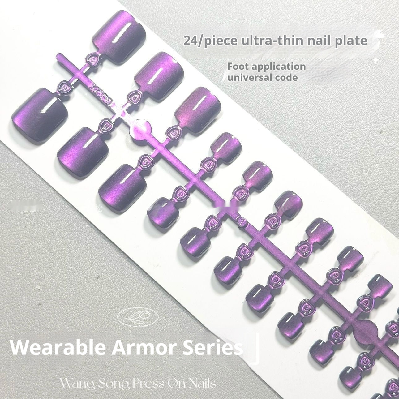 Toenail JM07 Purple Gradient Color Cat Eye Split Code