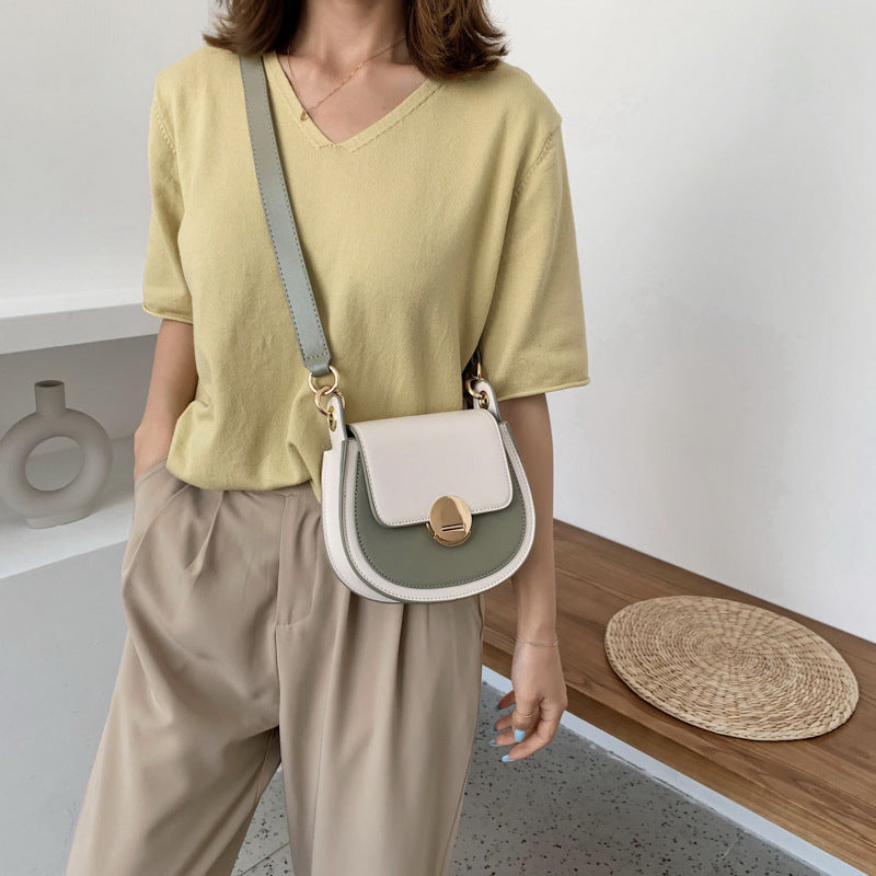 Women's popular new trendy messenger bag hit color fashion shoulder bag